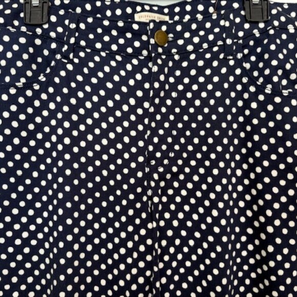 COLDWATER CREEK NAVY W/WHITE POLKA-DOTS STRAIGHT LEG JEANS. SZ. 14 - Picture 3 of 4